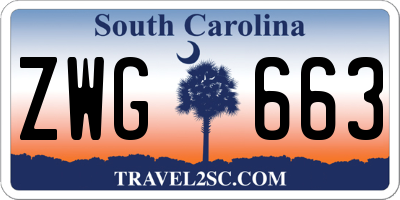 SC license plate ZWG663