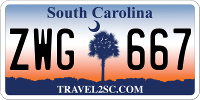 SC license plate ZWG667