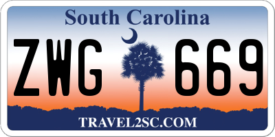 SC license plate ZWG669
