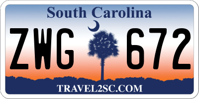SC license plate ZWG672