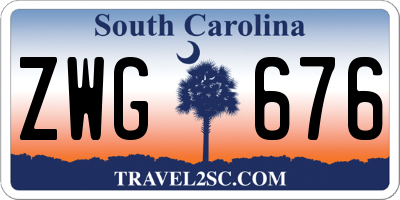 SC license plate ZWG676