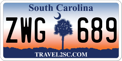 SC license plate ZWG689