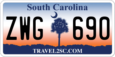 SC license plate ZWG690