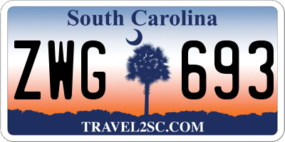 SC license plate ZWG693
