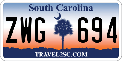 SC license plate ZWG694