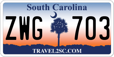 SC license plate ZWG703