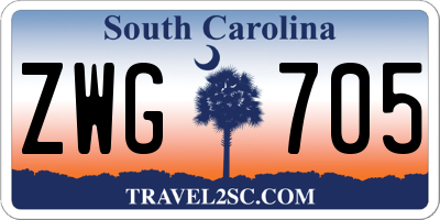 SC license plate ZWG705
