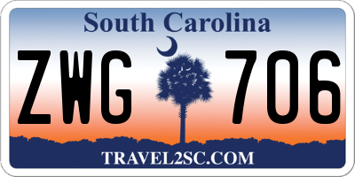 SC license plate ZWG706