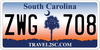 SC license plate ZWG708
