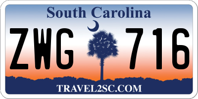 SC license plate ZWG716