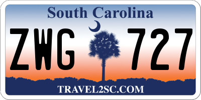 SC license plate ZWG727