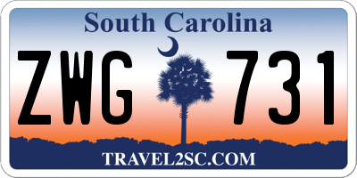 SC license plate ZWG731