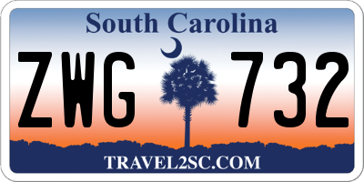 SC license plate ZWG732