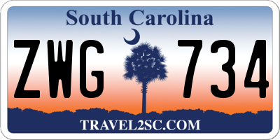 SC license plate ZWG734