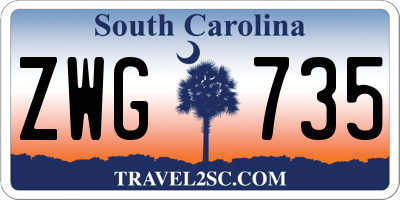 SC license plate ZWG735