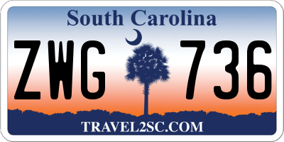 SC license plate ZWG736