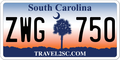 SC license plate ZWG750