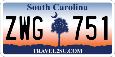SC license plate ZWG751