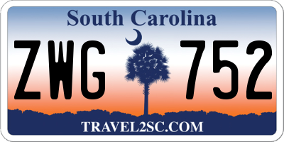 SC license plate ZWG752