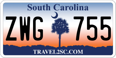 SC license plate ZWG755