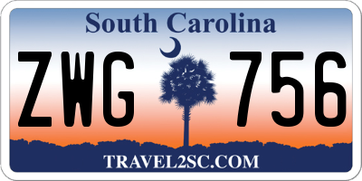 SC license plate ZWG756