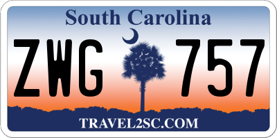 SC license plate ZWG757