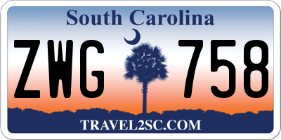 SC license plate ZWG758