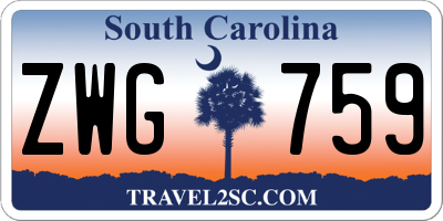 SC license plate ZWG759