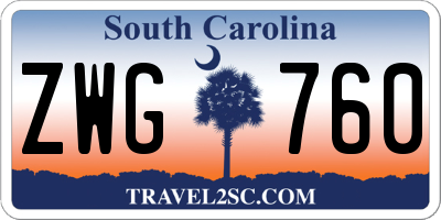 SC license plate ZWG760