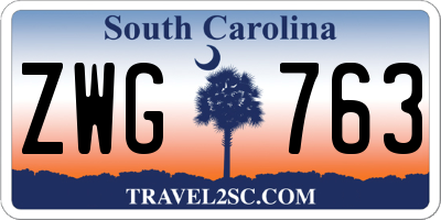 SC license plate ZWG763