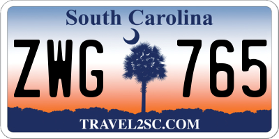 SC license plate ZWG765