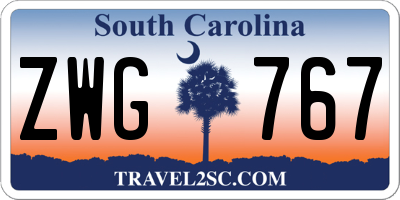 SC license plate ZWG767