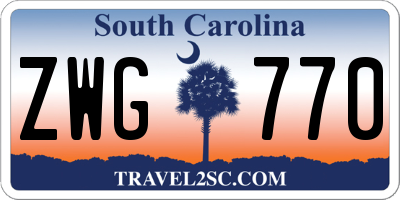 SC license plate ZWG770