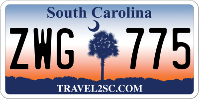 SC license plate ZWG775