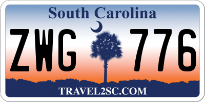 SC license plate ZWG776