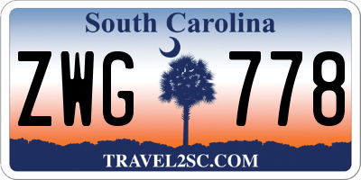 SC license plate ZWG778