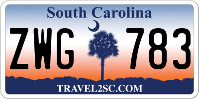 SC license plate ZWG783