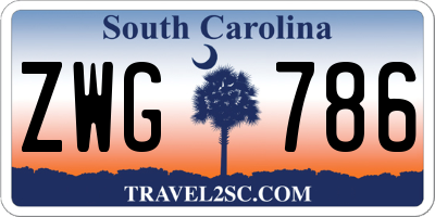 SC license plate ZWG786