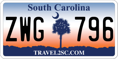 SC license plate ZWG796