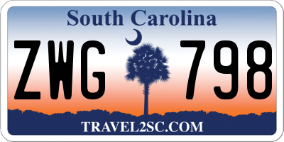 SC license plate ZWG798