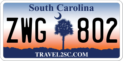 SC license plate ZWG802