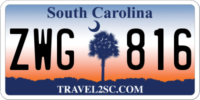 SC license plate ZWG816