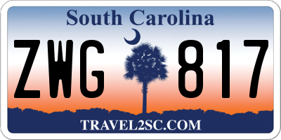 SC license plate ZWG817
