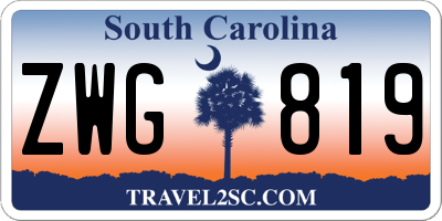 SC license plate ZWG819
