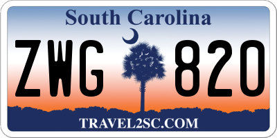 SC license plate ZWG820
