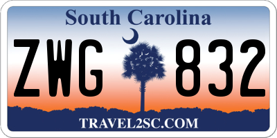 SC license plate ZWG832
