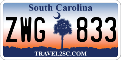 SC license plate ZWG833