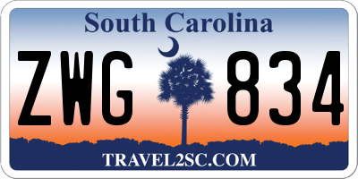 SC license plate ZWG834