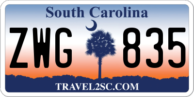 SC license plate ZWG835