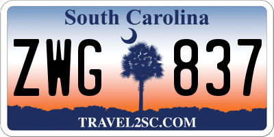 SC license plate ZWG837